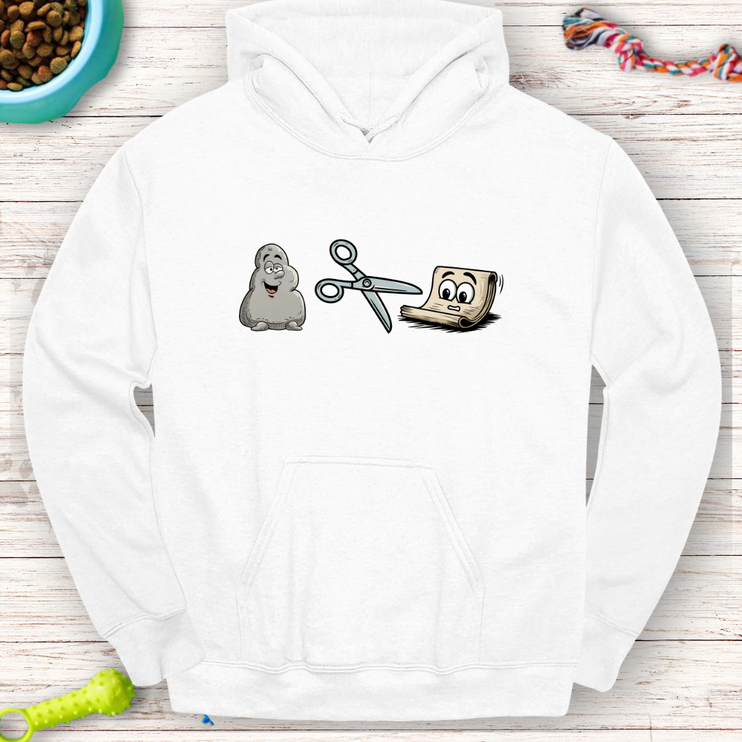 Rock Paper Scissors Cartoon Hoodie | Fun Game-Inspired Hoodie