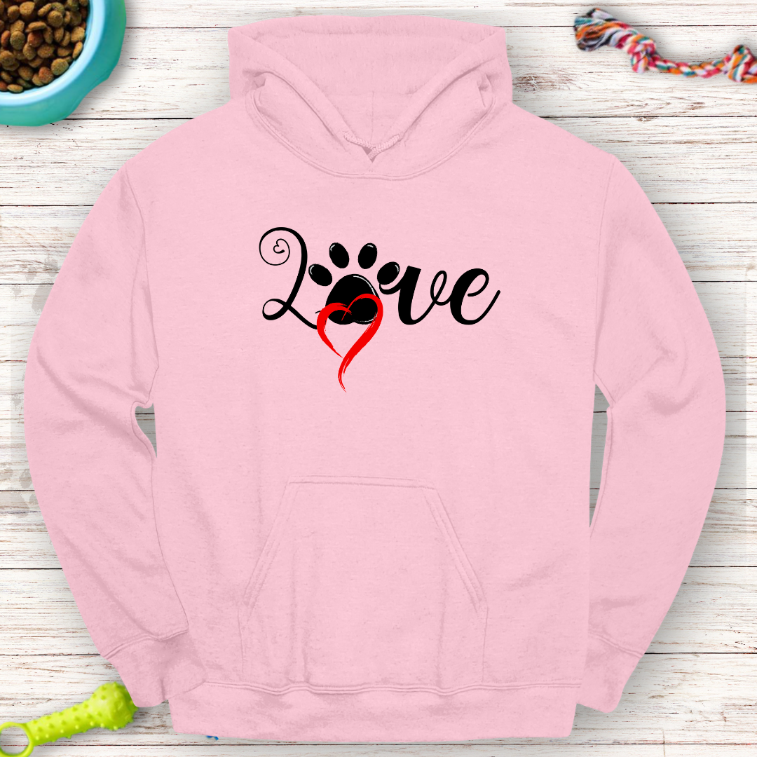 Love Paw Print Hoodie for Dog Lovers – Cozy & Stylish | Perfect Gift