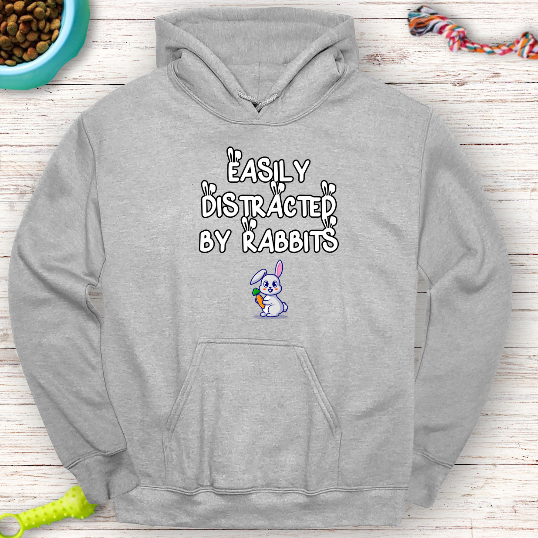 Easily Distracted by Rabbits Hoodie | Funny Bunny Lover Sweatshirt