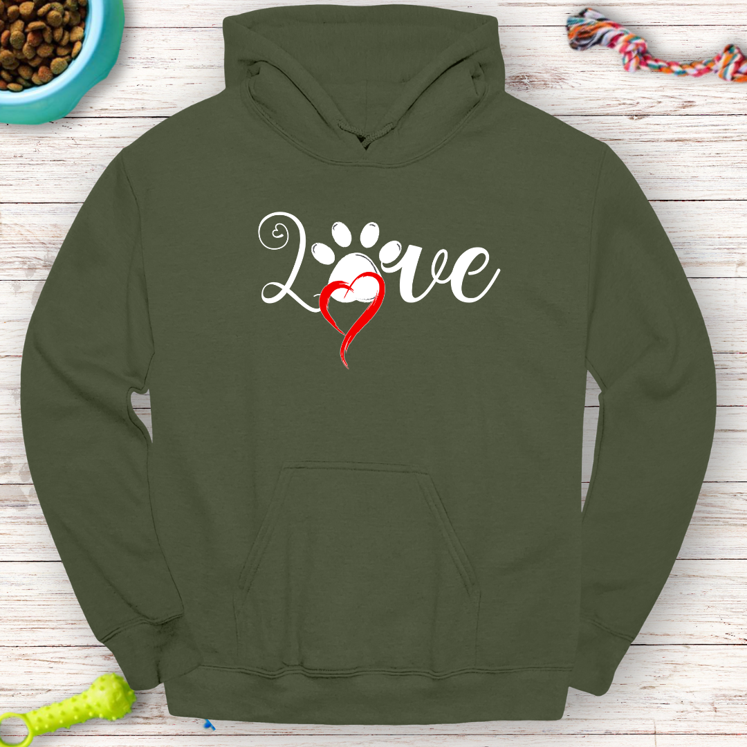 Love Paw Print Hoodie for Dog Lovers – Cozy & Stylish | Perfect Gift