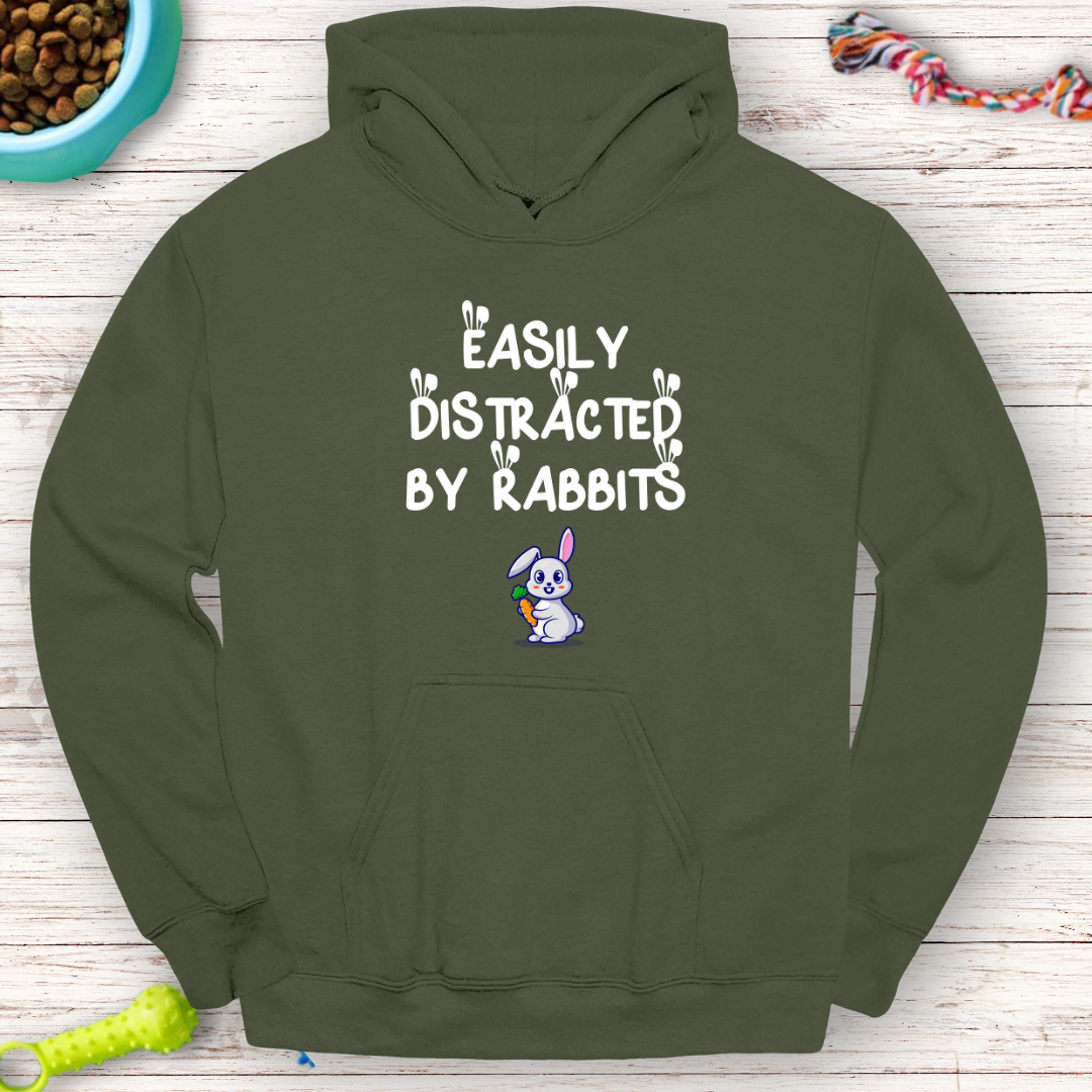 Easily Distracted by Rabbits Hoodie | Funny Bunny Lover Sweatshirt