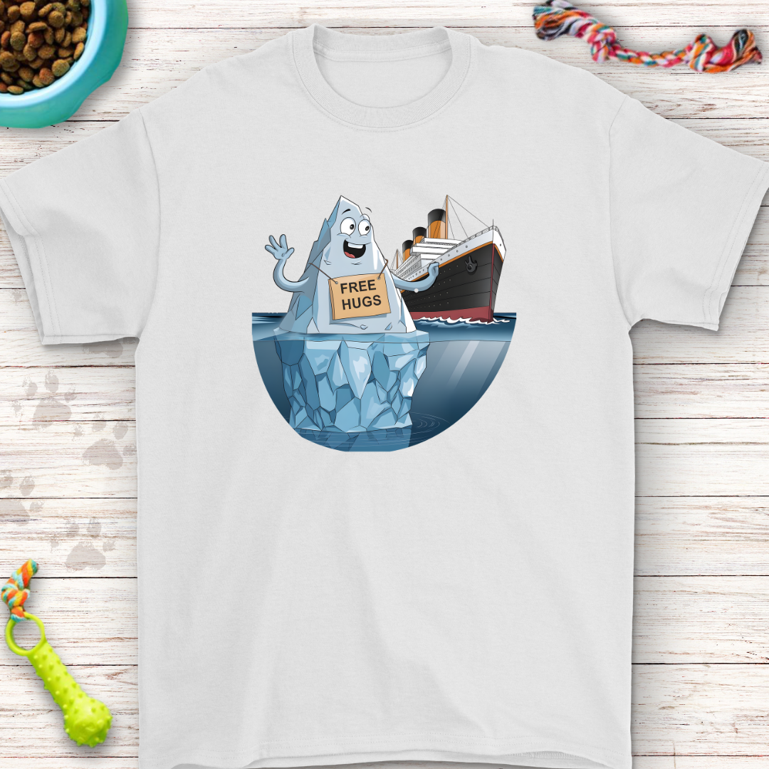 Funny Titanic Iceberg T-Shirt – "Free Hugs" Design – Perfect Gift