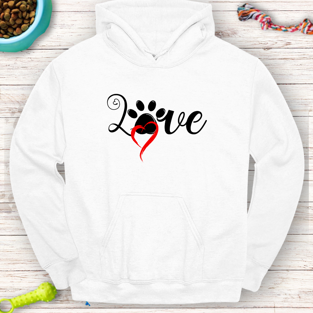 Love Paw Print Hoodie for Dog Lovers – Cozy & Stylish | Perfect Gift