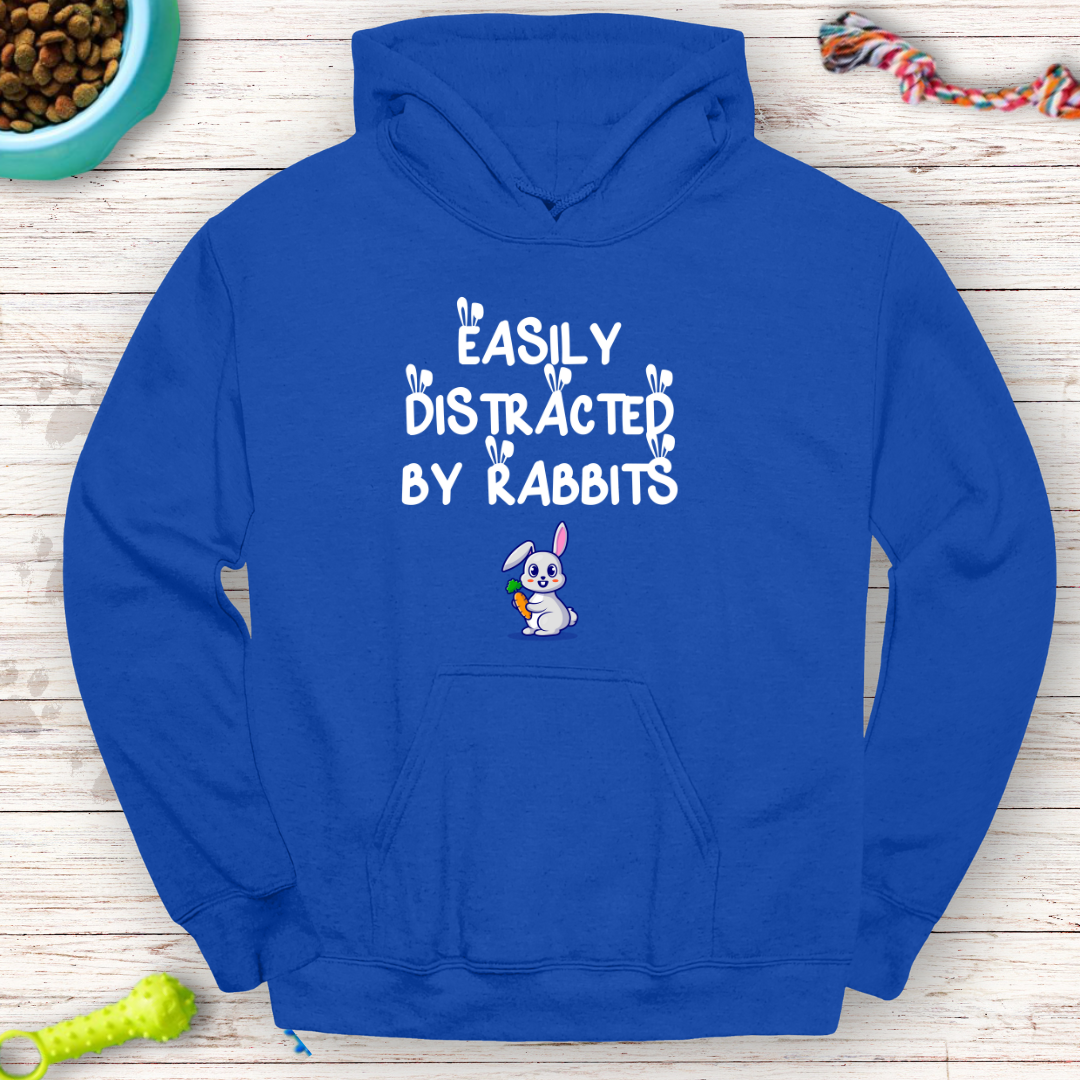 Easily Distracted by Rabbits Hoodie | Funny Bunny Lover Sweatshirt