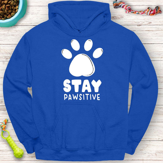Stay Pawsitive Hoodie - Inspirational Dog Lover T, Cute Paw Print Hoodie, Motivational Pet Quote, Gift for Dog Lovers - Classic Unisex Pullover Hoodie