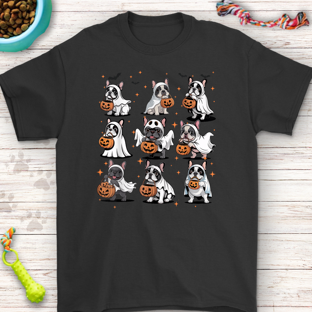 Black halloween french bulldog t-shirt