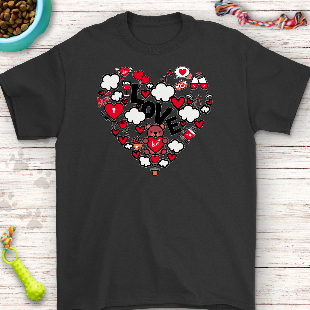 Valentine’s Love Heart T-Shirt – Cute Teddy Bear Design