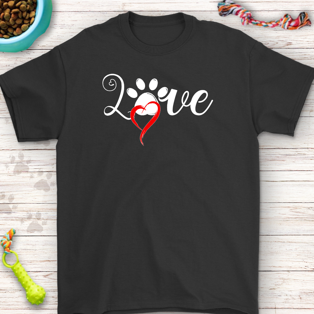 Love Paw Print T-Shirt for Dog Lovers – Stylish & Comfortable | Perfect Gift