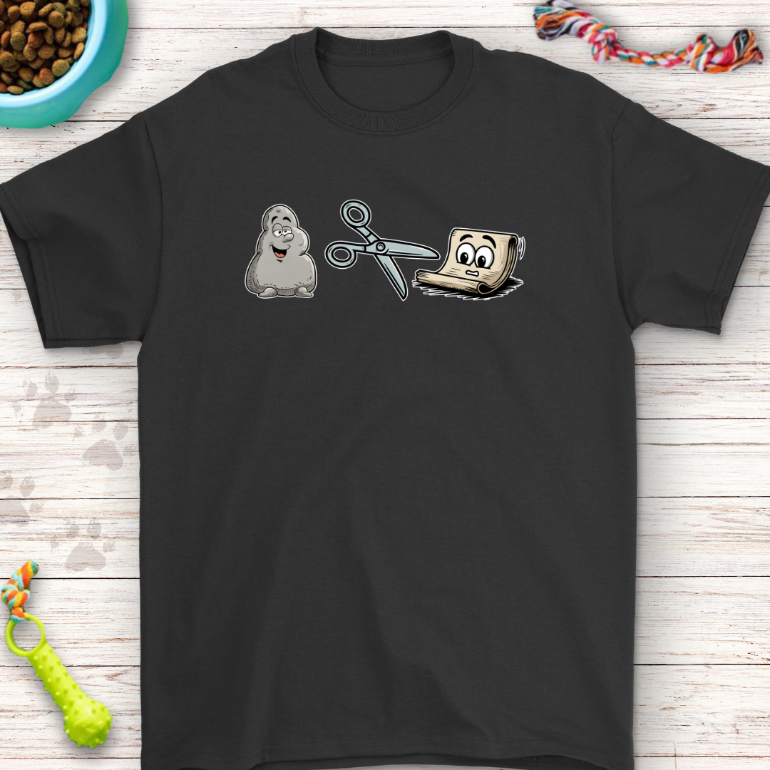 Rock Paper Scissors Cartoon T-Shirt | Funny Game Design Tee