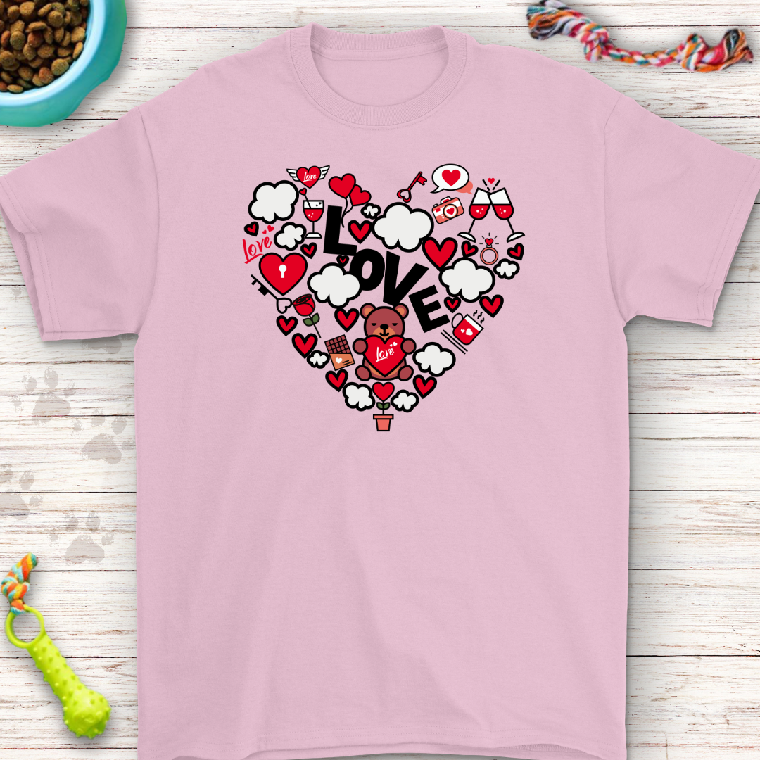 Valentine’s Love Heart T-Shirt – Cute Teddy Bear Design