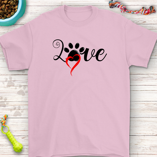 Love Paw Print T-Shirt for Dog Lovers – Stylish & Comfortable | Perfect Gift