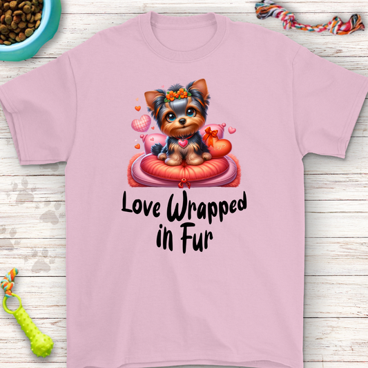 Love Wrapped in Fur Valentine T-shirt