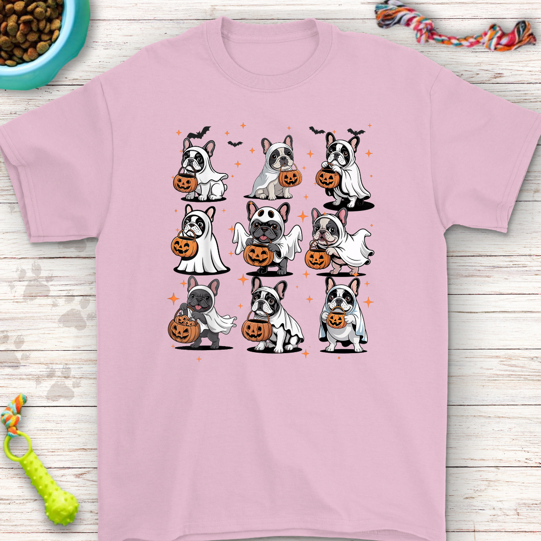 Pink halloween french bulldog t-shirt