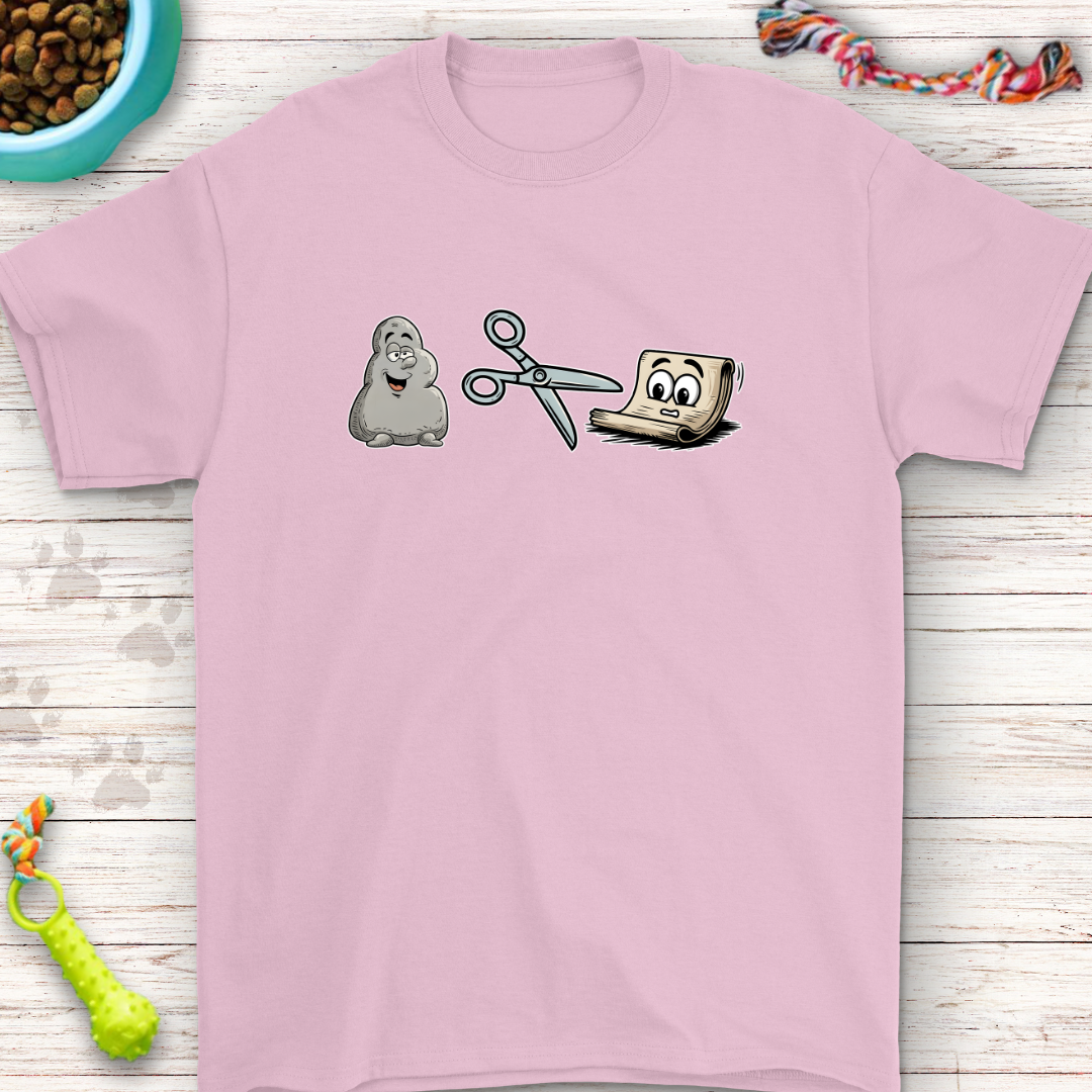 Rock Paper Scissors Cartoon T-Shirt | Funny Game Design Tee