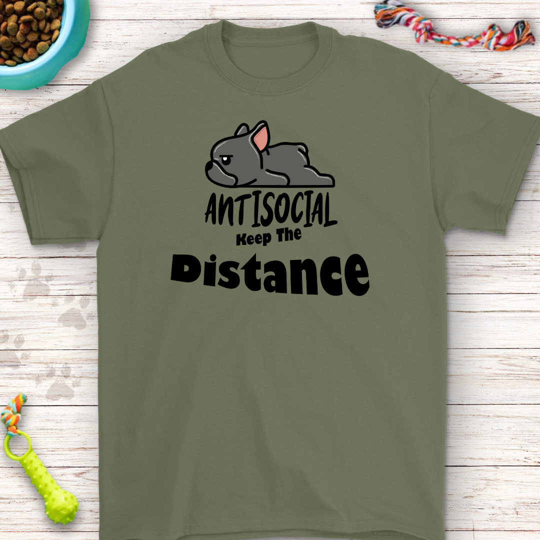 Frenchie Antisocial Keep The Distance T-shirt