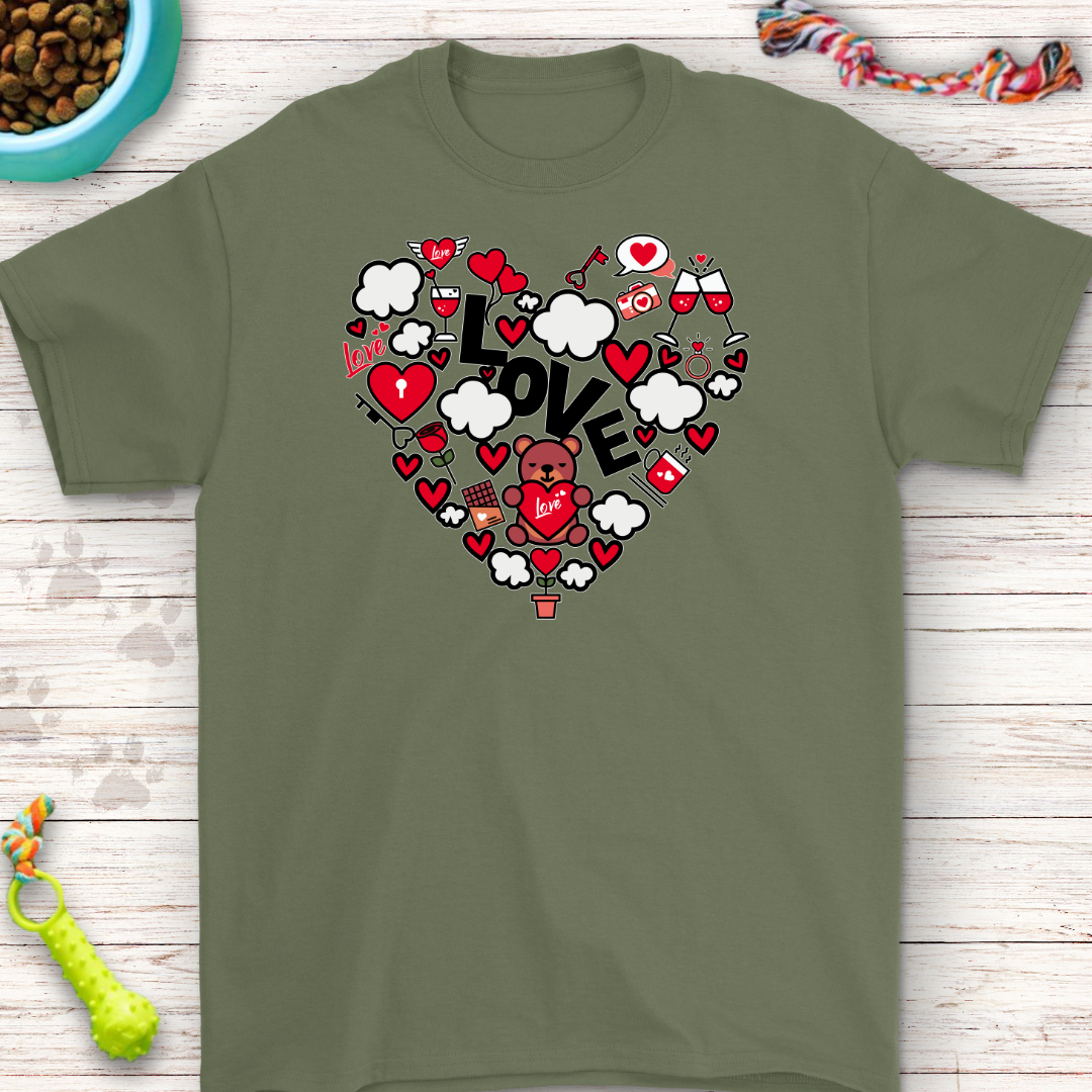 Valentine’s Love Heart T-Shirt – Cute Teddy Bear Design