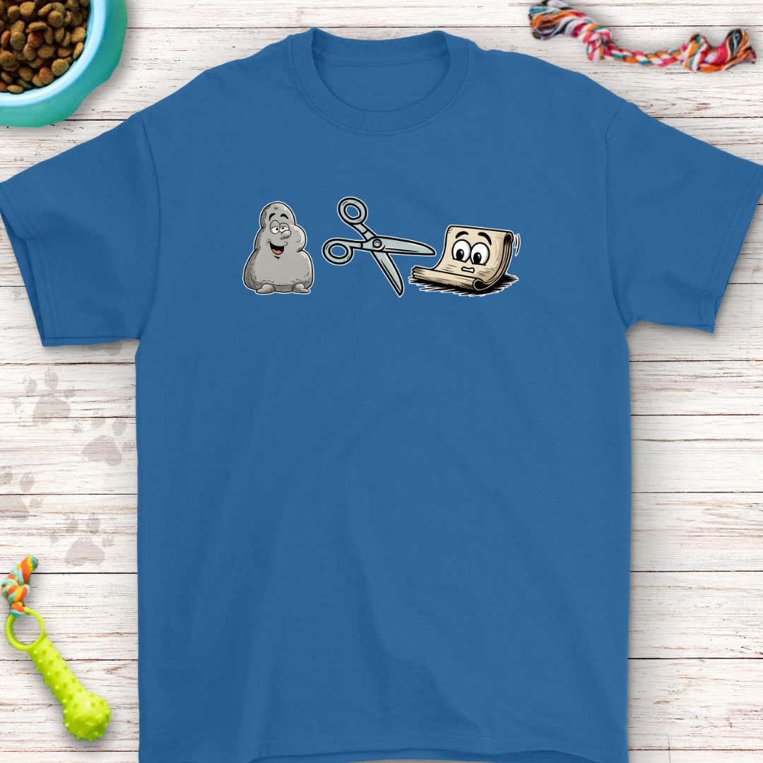 Rock Paper Scissors Cartoon T-Shirt | Funny Game Design Tee