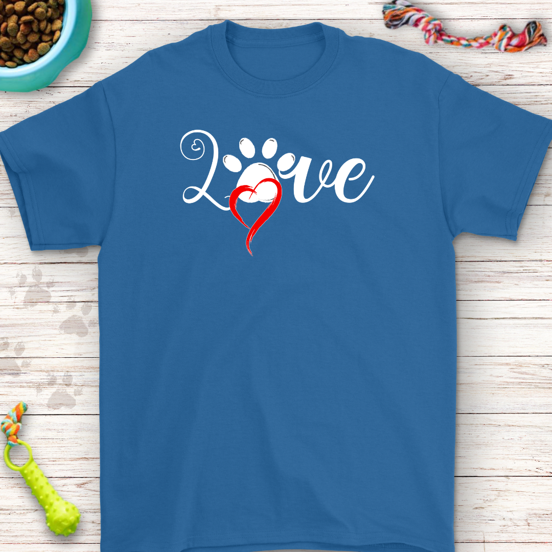 Love Paw Print T-Shirt for Dog Lovers – Stylish & Comfortable | Perfect Gift