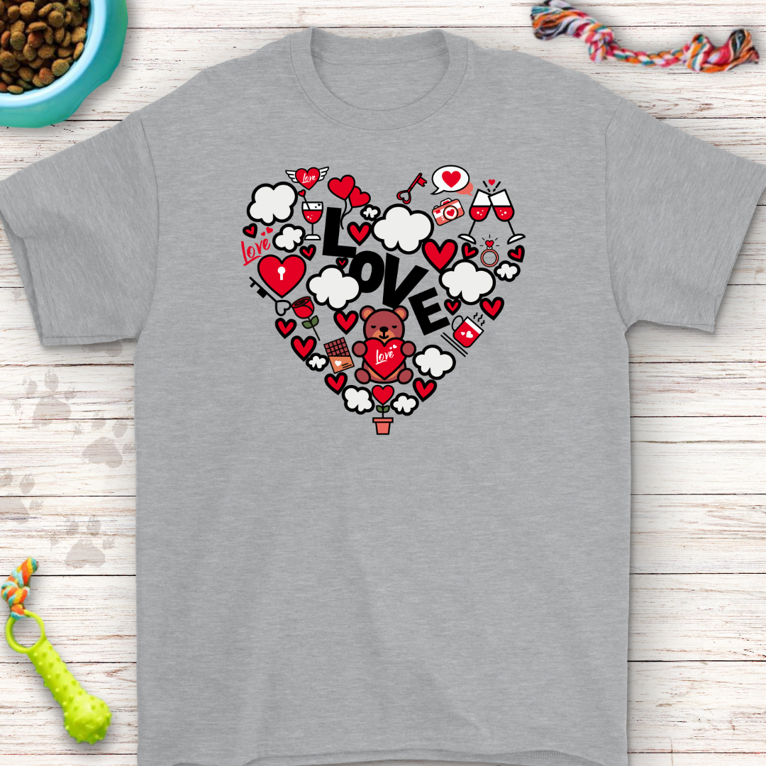 Valentine’s Love Heart T-Shirt – Cute Teddy Bear Design