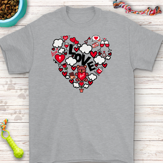 Valentine’s Love Heart T-Shirt – Cute Teddy Bear Design