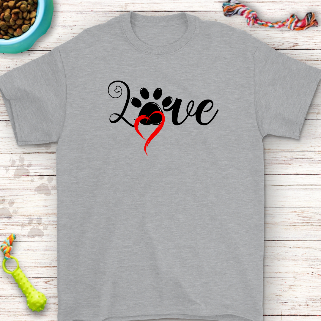 Love Paw Print T-Shirt for Dog Lovers – Stylish & Comfortable | Perfect Gift