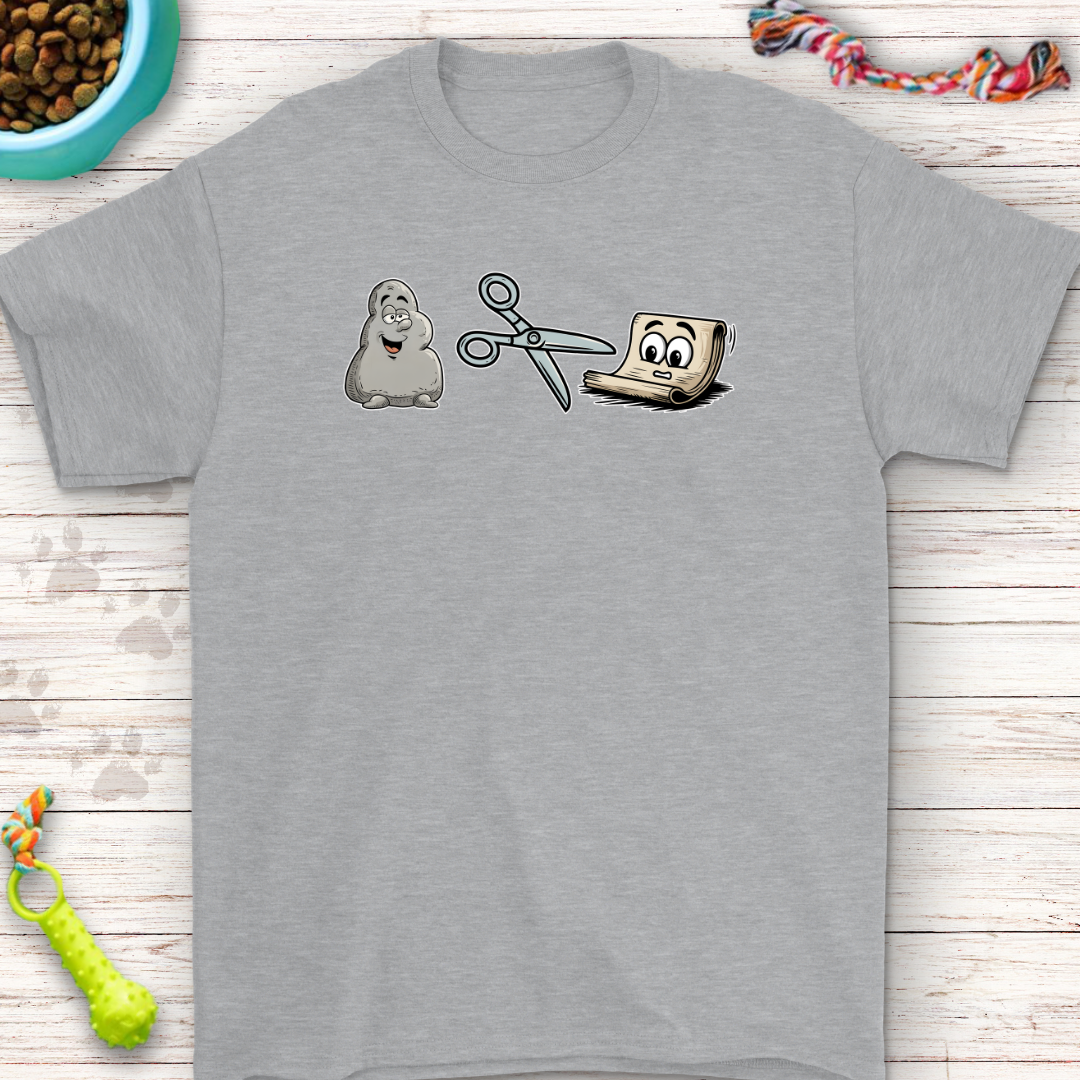 Rock Paper Scissors Cartoon T-Shirt | Funny Game Design Tee