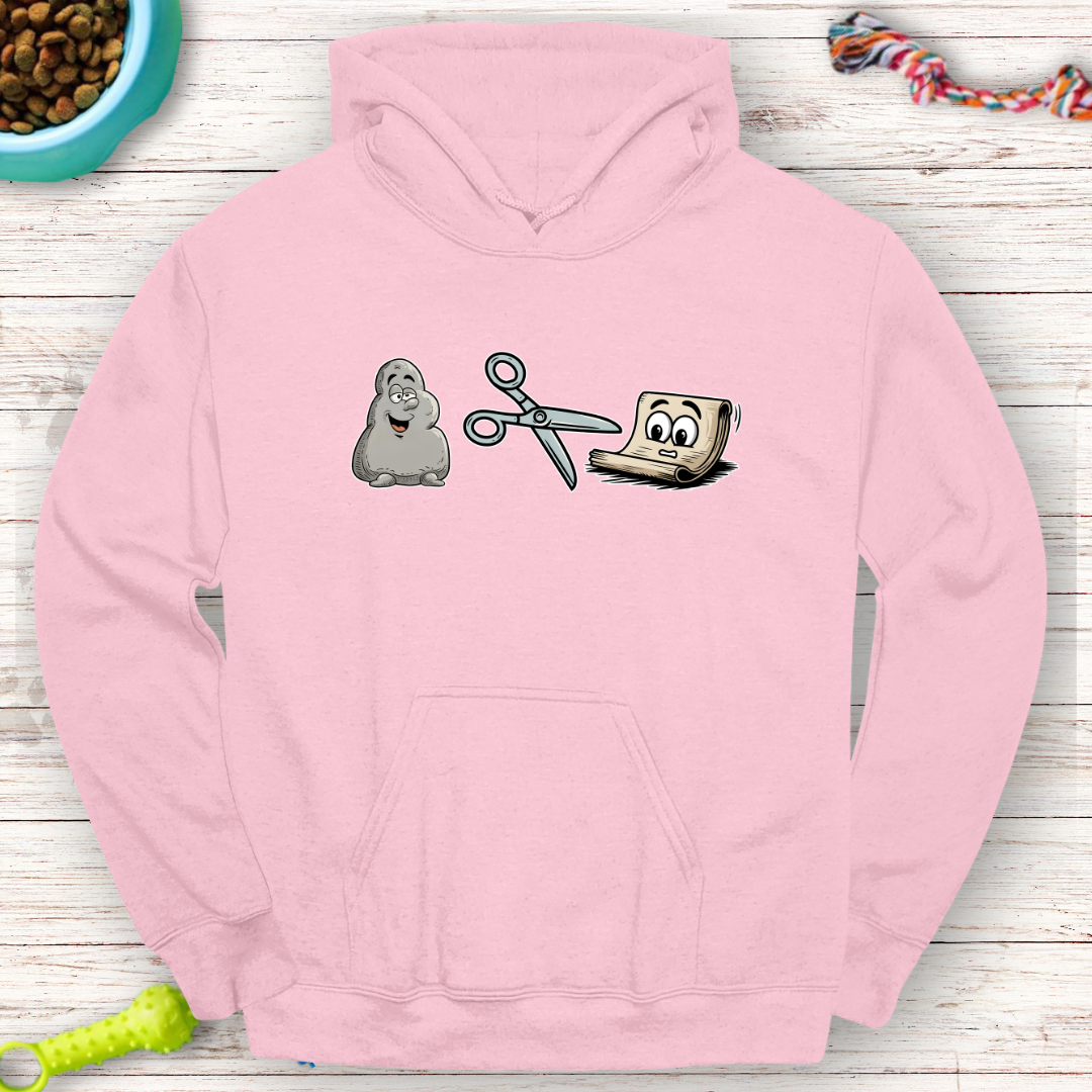 Rock Paper Scissors Cartoon Hoodie | Fun Game-Inspired Hoodie