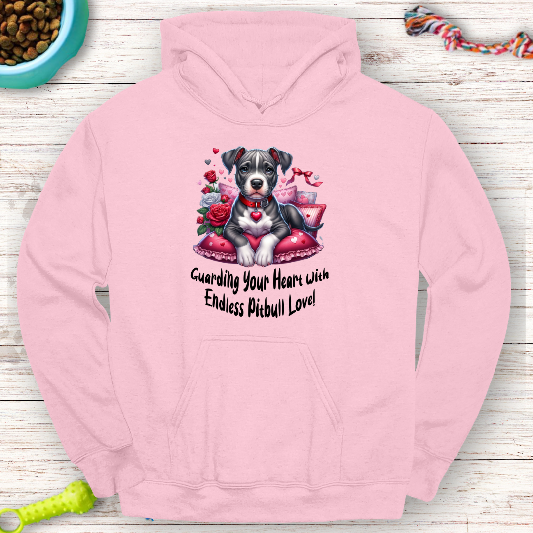 Guarding Your Heart with Endless Pitbull Love Hoodie – Perfect for Dog Lovers