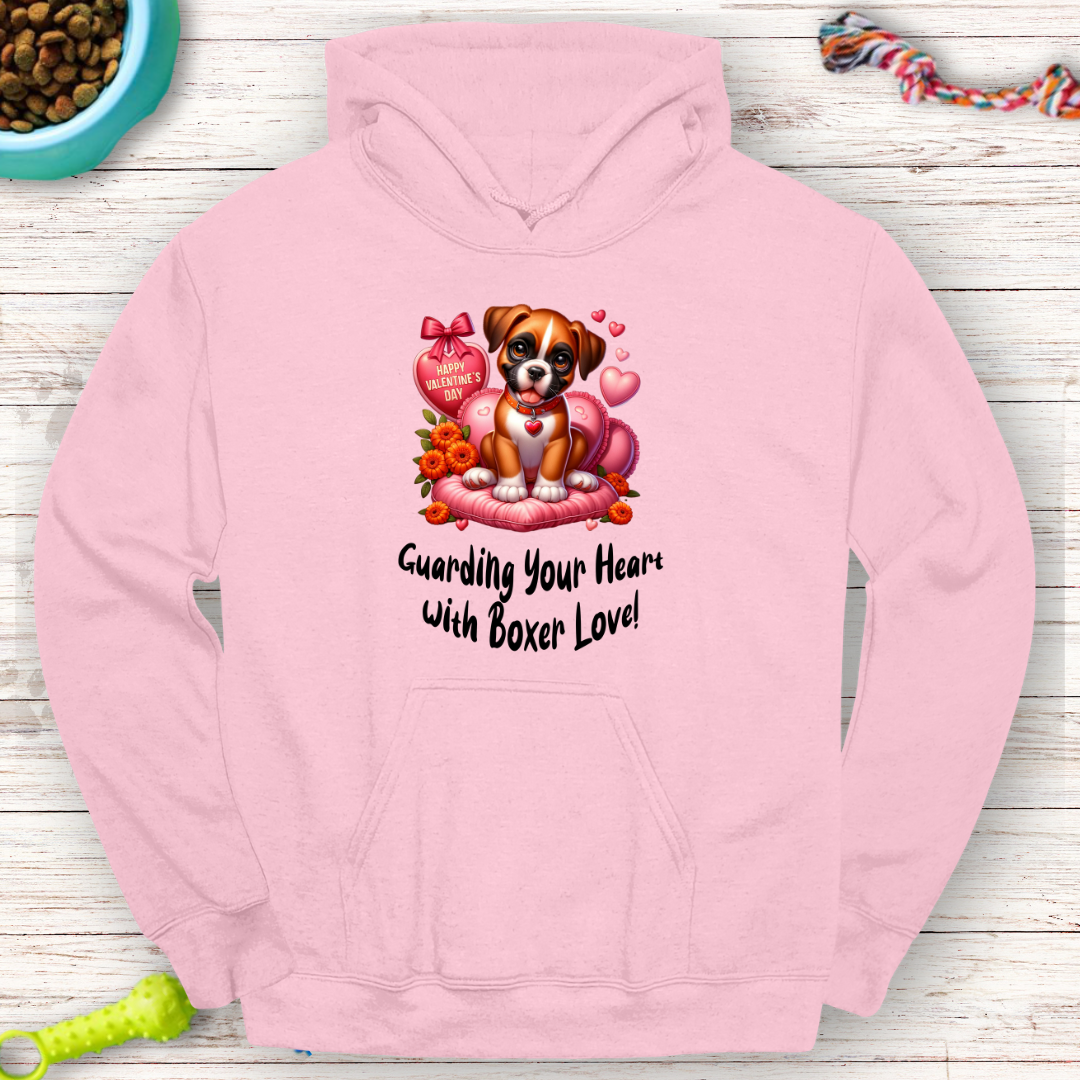 Guarding Your Heart with Boxer Love Hoodie - Cozy Valentine Apparel!