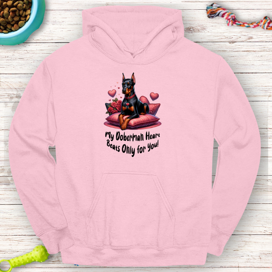 My Doberman Heart Beats Only for You Hoodie – Perfect for Doberman Lovers