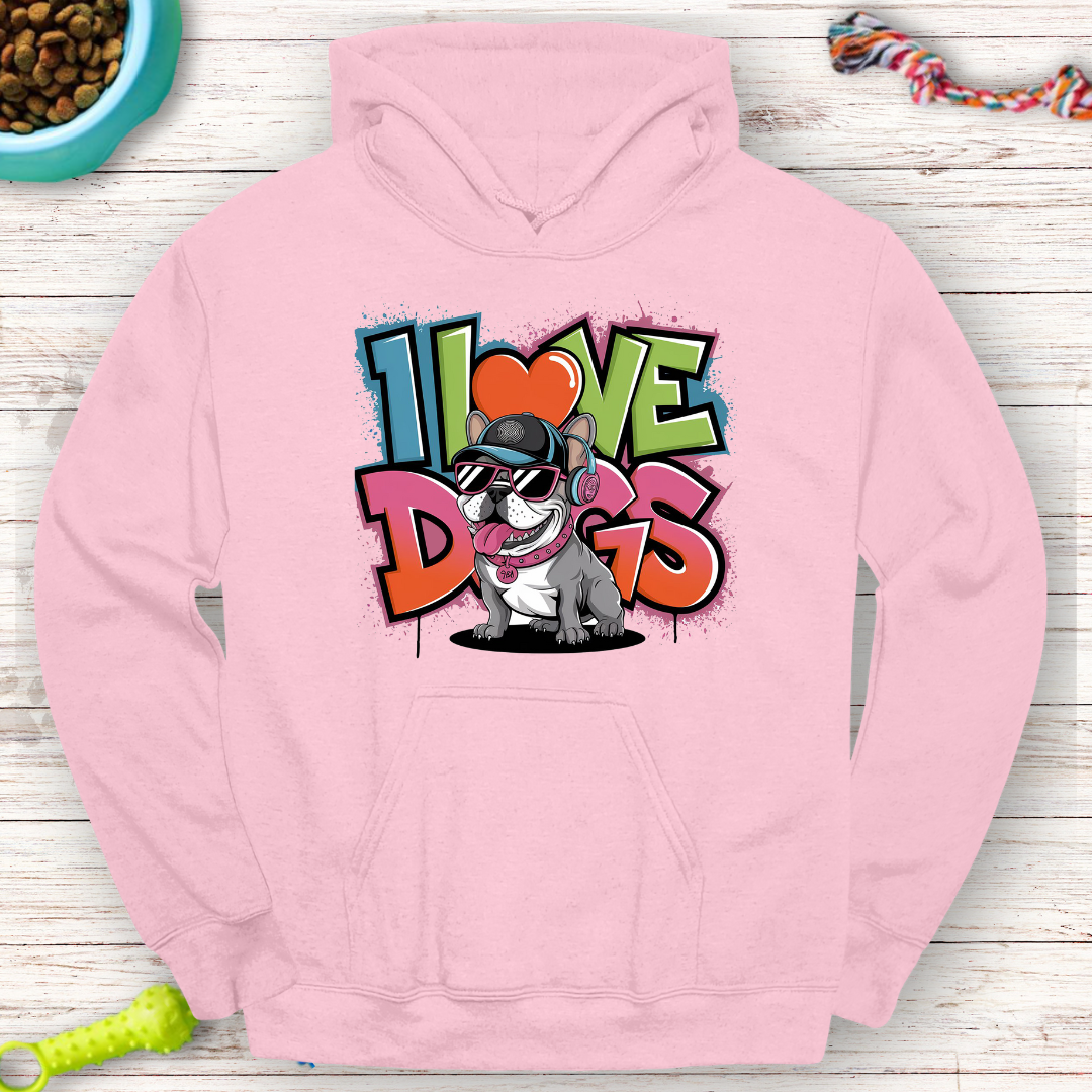 I Love Dogs - French Bulldog Sweatshirt - Classic Unisex Pullover Hoodie