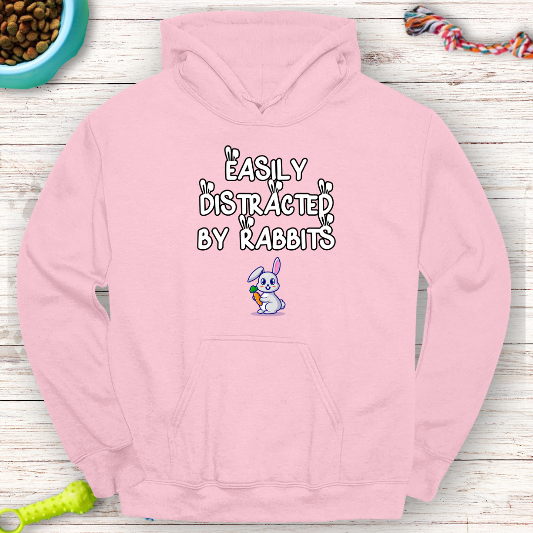 Easily Distracted by Rabbits Hoodie | Funny Bunny Lover Sweatshirt