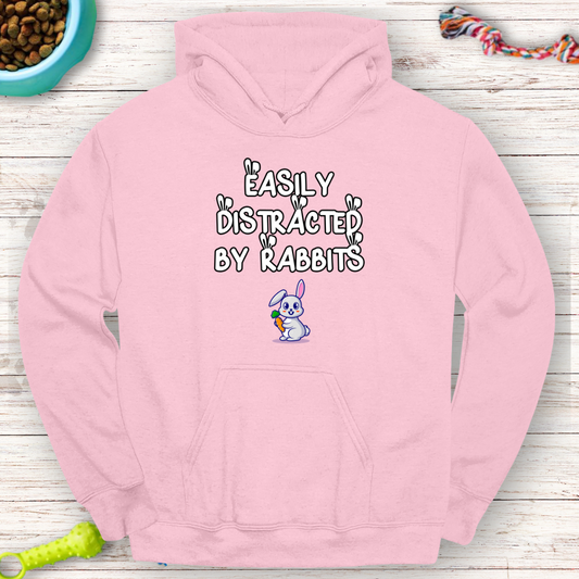 Easily Distracted by Rabbits Hoodie | Funny Bunny Lover Sweatshirt
