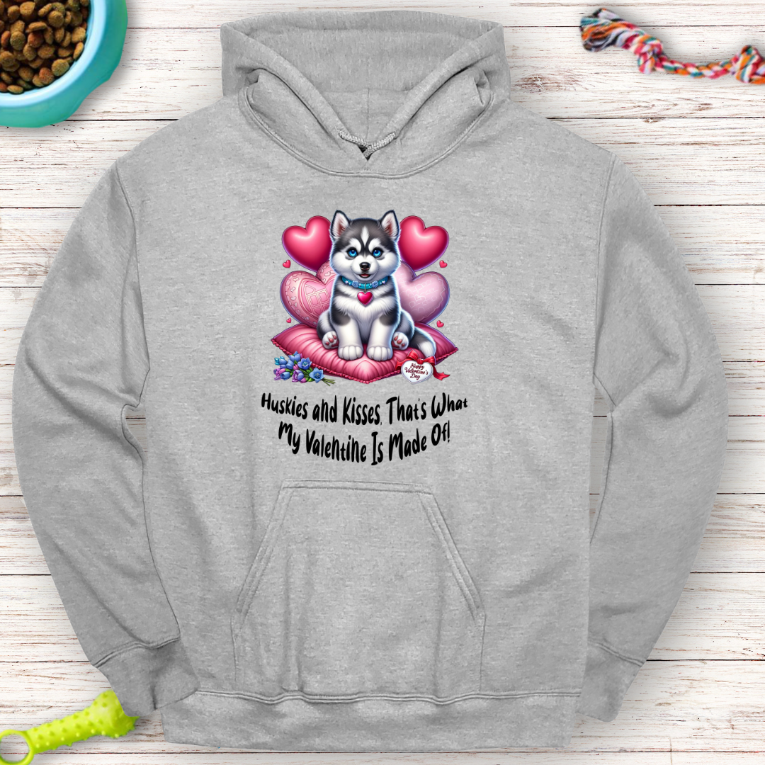 Huskies and Kisses Hoodie – Perfect Valentine's Day Gift for Dog Lovers