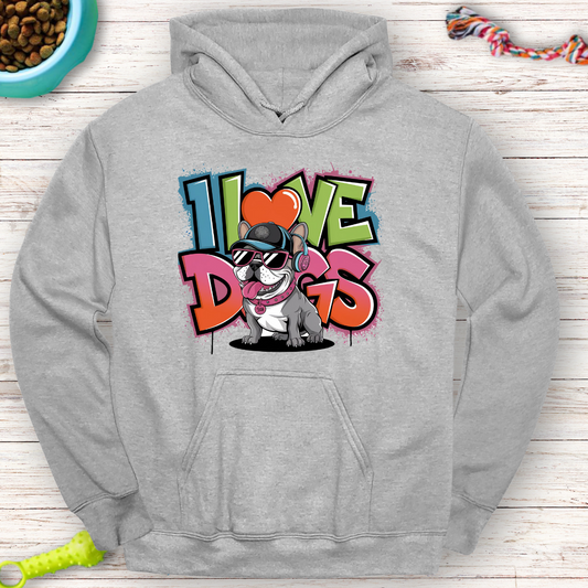 I Love Dogs - French Bulldog Sweatshirt - Classic Unisex Pullover Hoodie