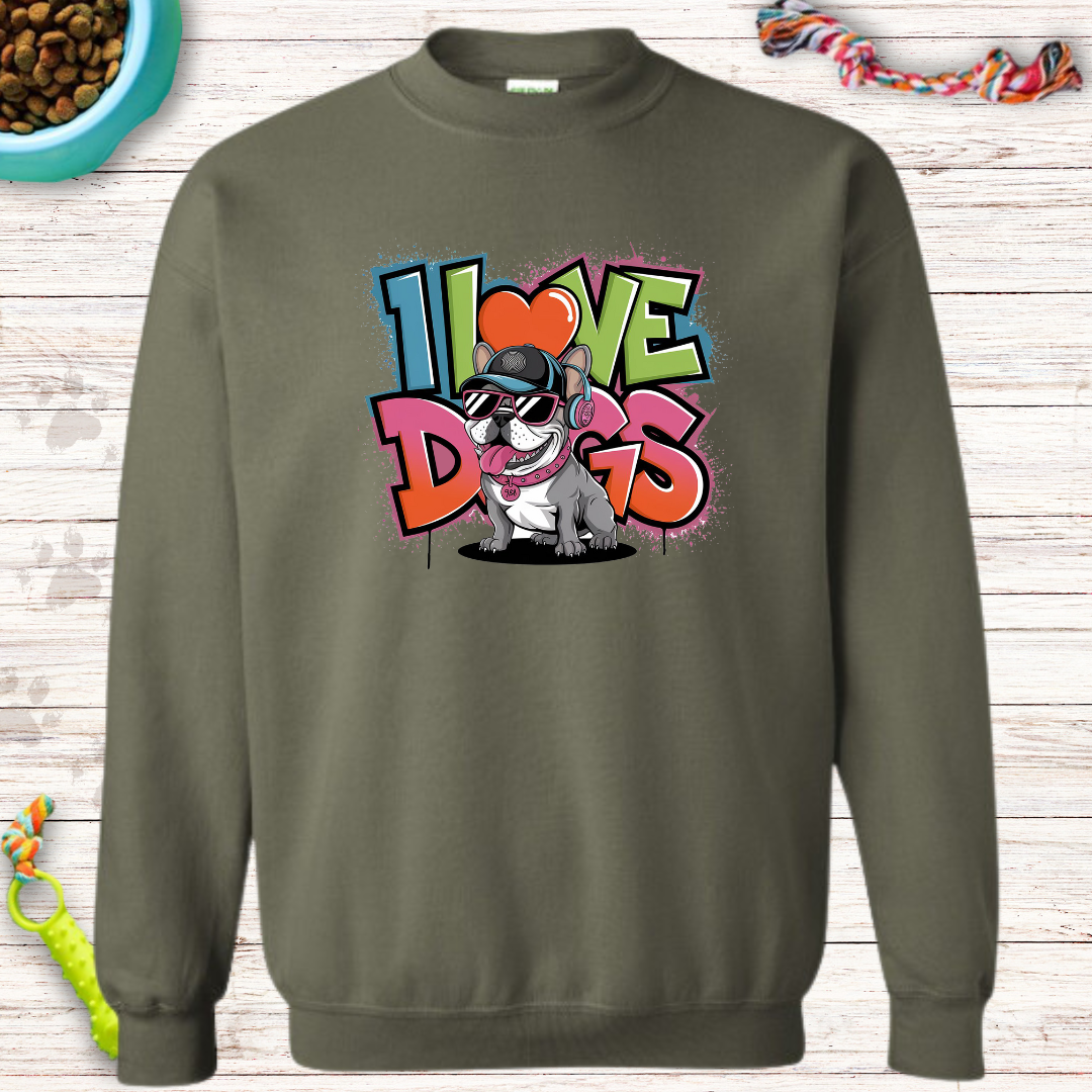 I Love Dogs - French Bulldog Sweatshirt