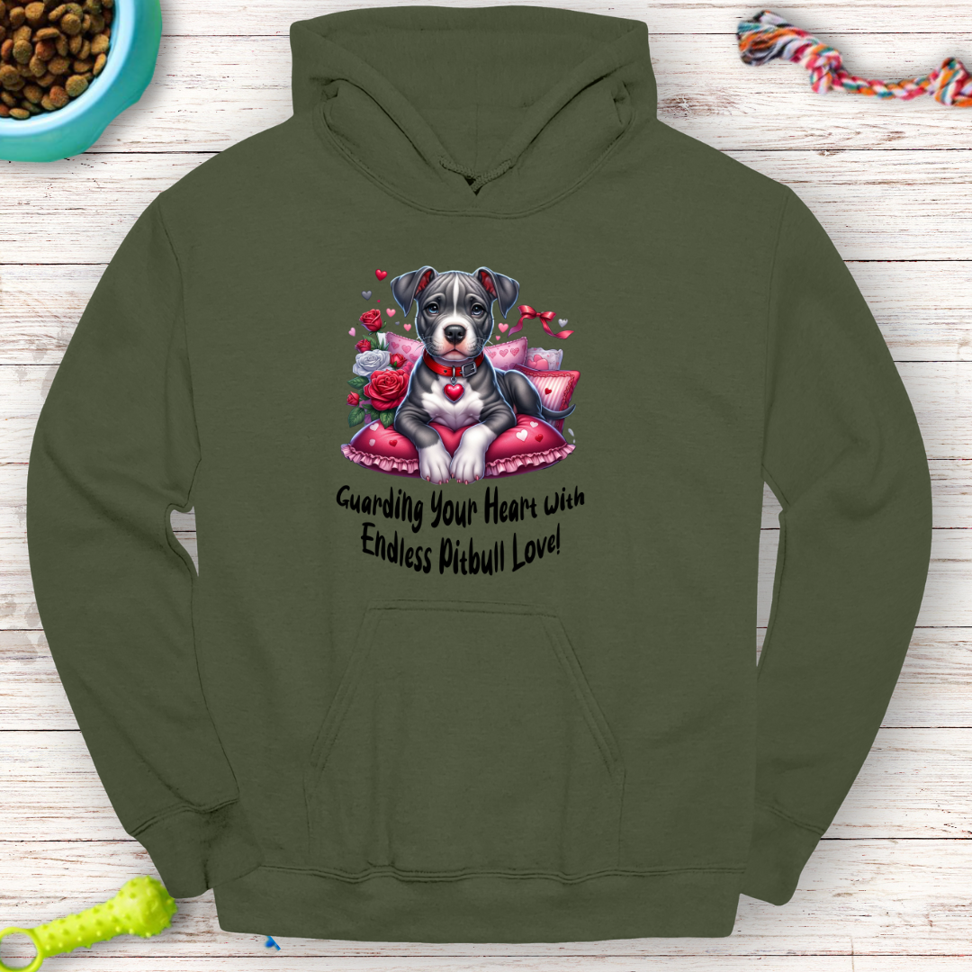 Guarding Your Heart with Endless Pitbull Love Hoodie – Perfect for Dog Lovers