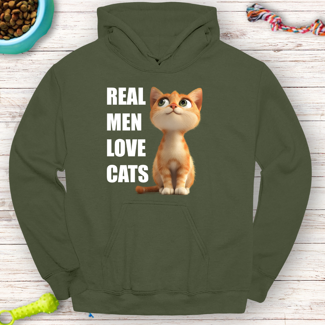 Real Men Love Cats Hoodie | Cozy Cat Lover Apparel 🐾