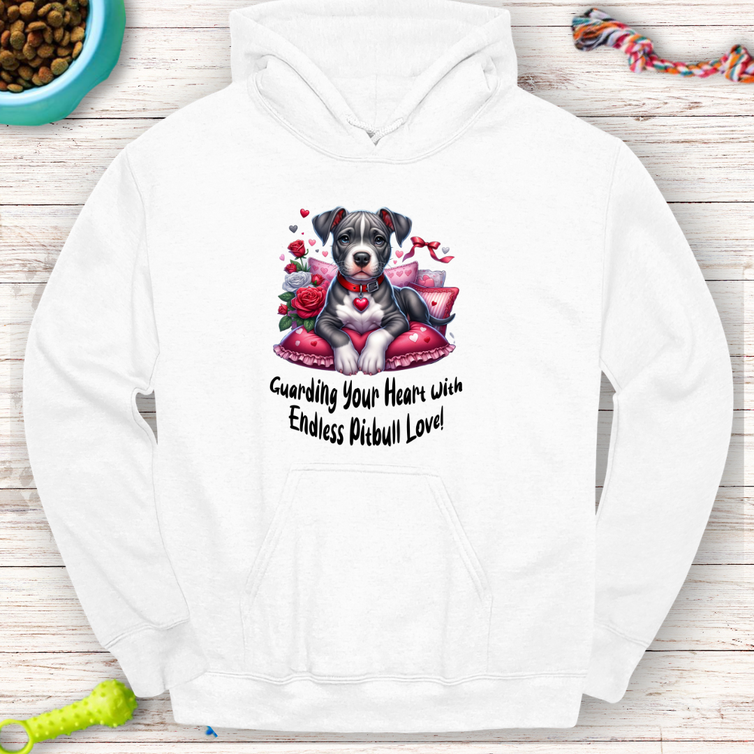 Guarding Your Heart with Endless Pitbull Love Hoodie – Perfect for Dog Lovers