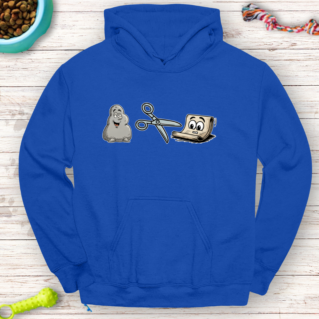 Rock Paper Scissors Cartoon Hoodie | Fun Game-Inspired Hoodie