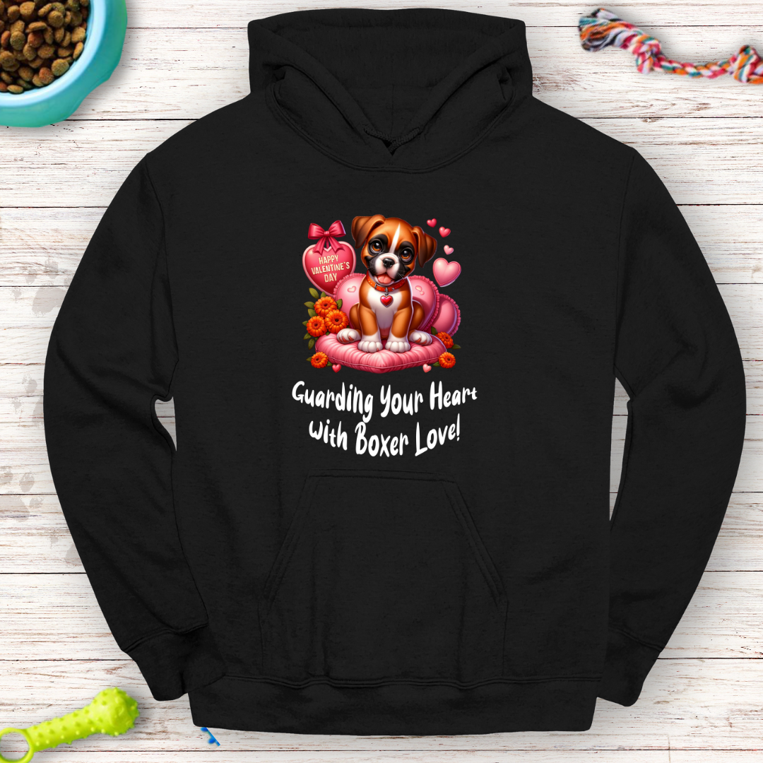 Guarding Your Heart with Boxer Love Hoodie - Cozy Valentine Apparel!