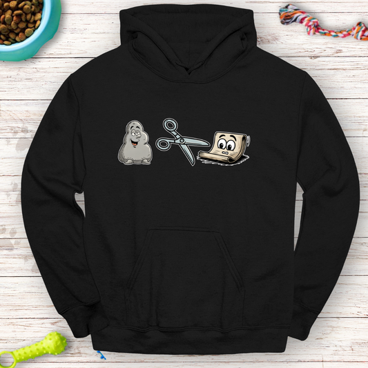 Rock Paper Scissors Cartoon Hoodie | Fun Game-Inspired Hoodie