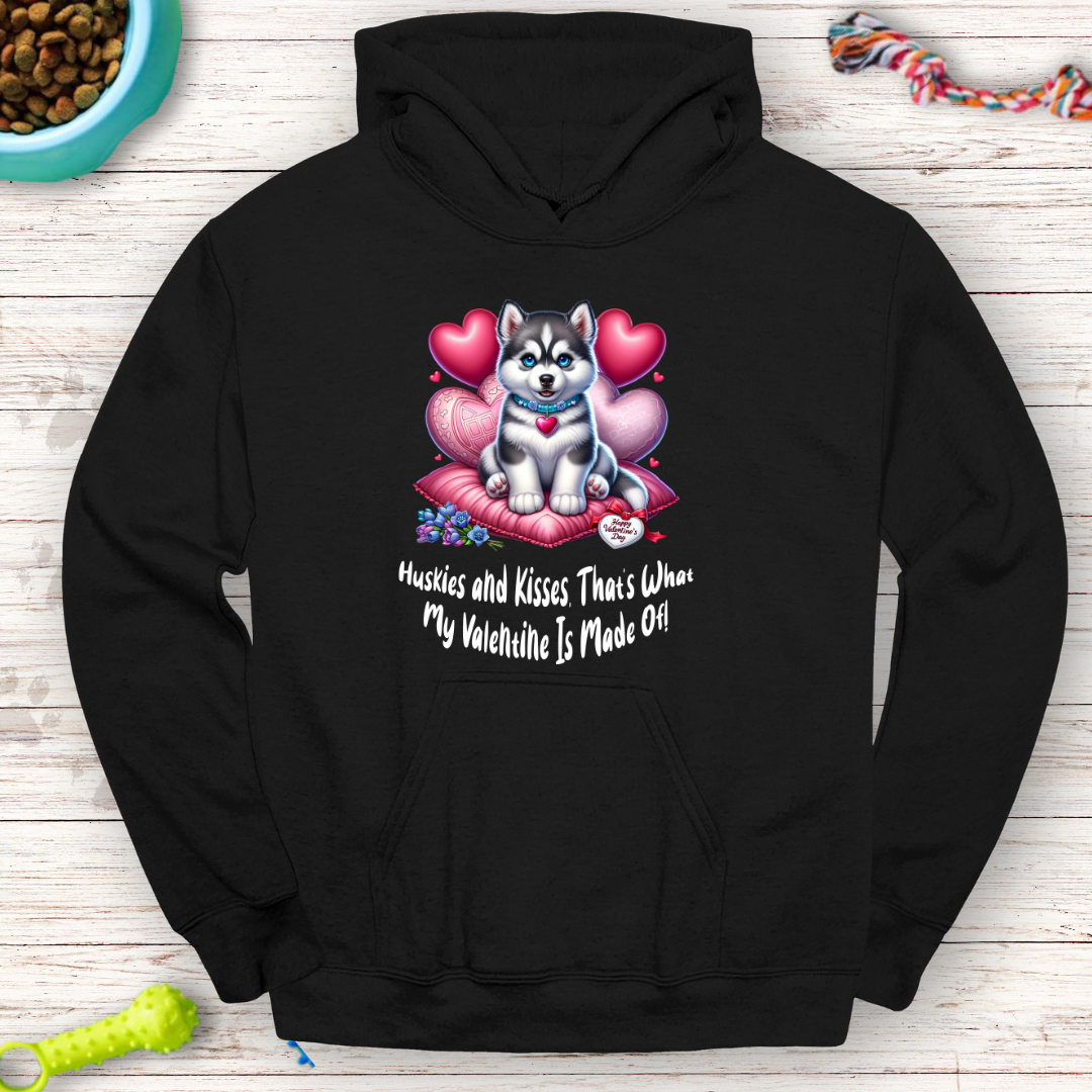 Huskies and Kisses Hoodie – Perfect Valentine's Day Gift for Dog Lovers