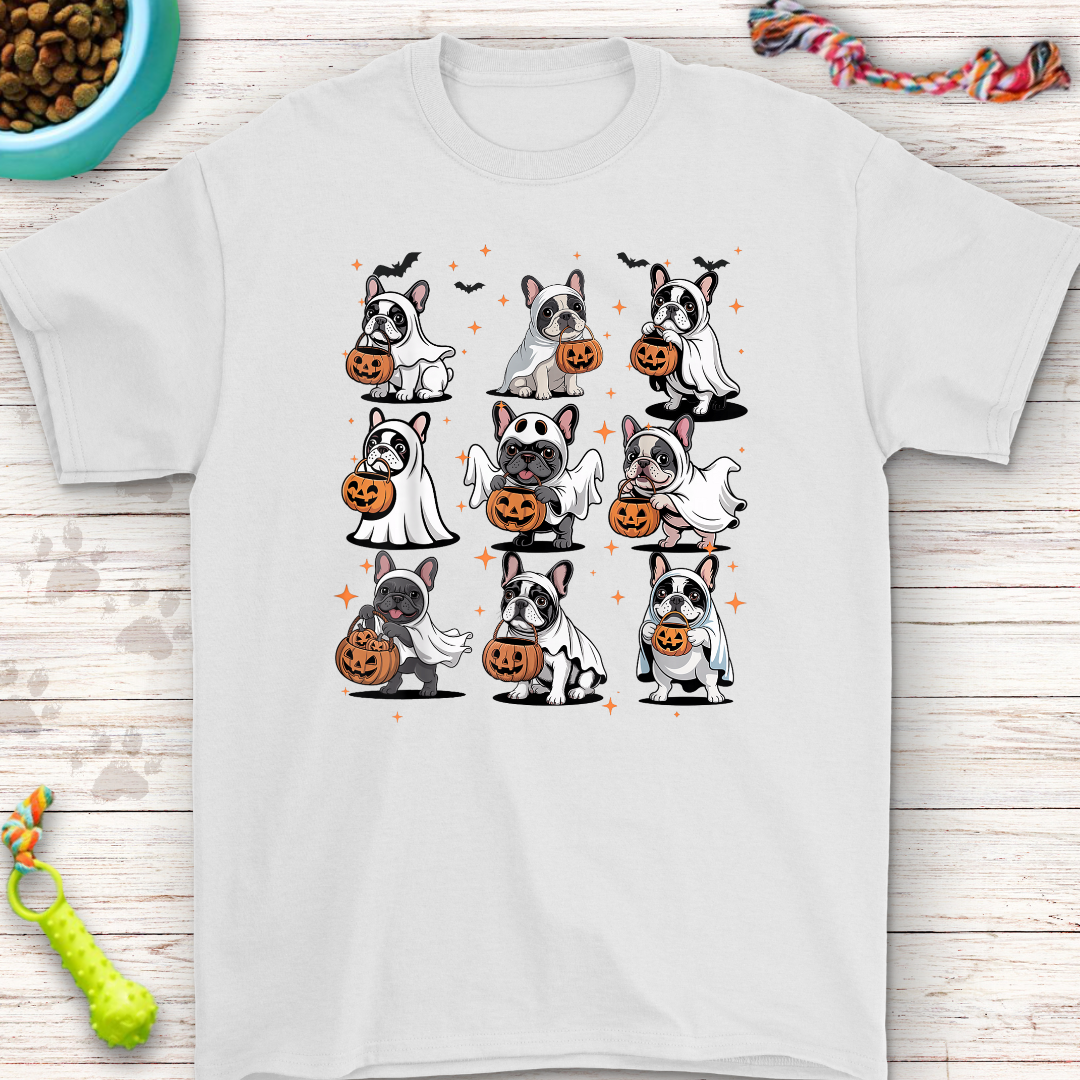 White halloween french bulldog t-shirt