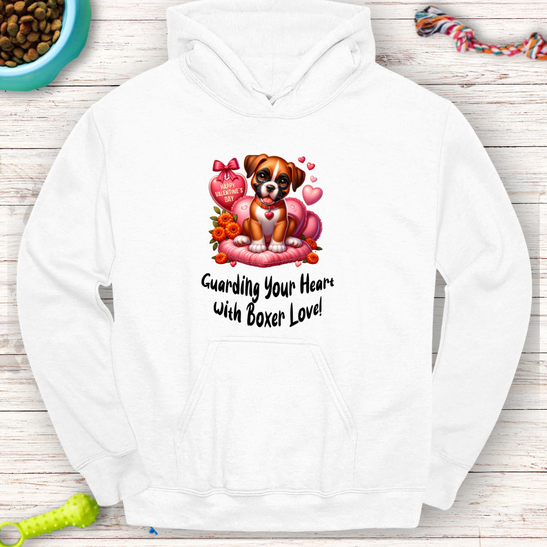 Guarding Your Heart with Boxer Love Hoodie - Cozy Valentine Apparel!