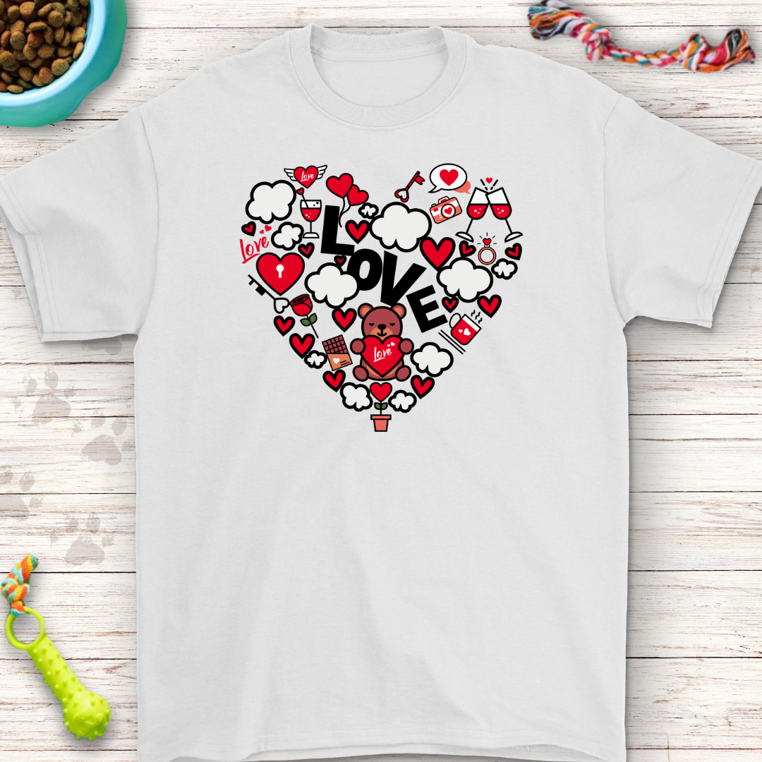 Valentine’s Love Heart T-Shirt – Cute Teddy Bear Design