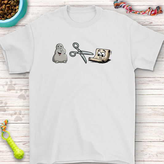 Rock Paper Scissors Cartoon T-Shirt | Funny Game Design Tee