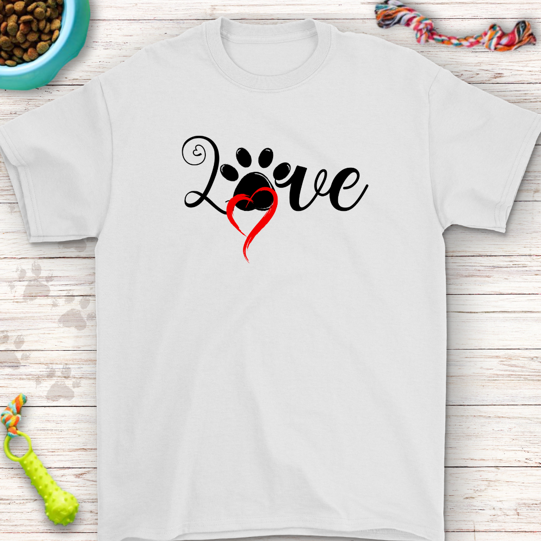 Love Paw Print T-Shirt for Dog Lovers – Stylish & Comfortable | Perfect Gift